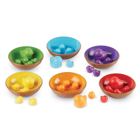 Leer & Sorteer Mama- en babyvogels in nest