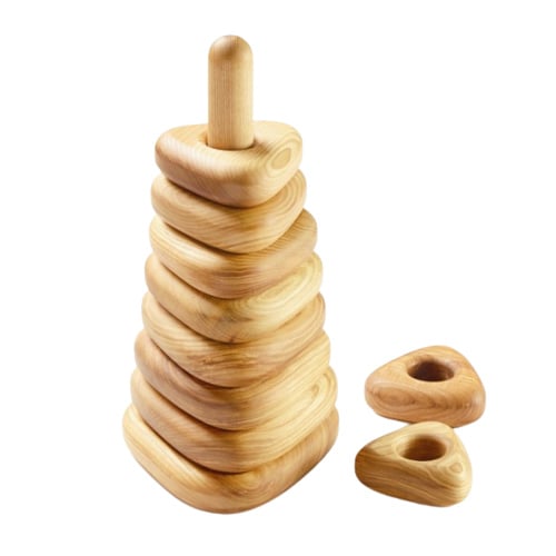 Giant wooden stacking pyramid triangles