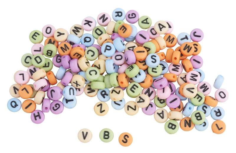 Bead mix with letters, pastel