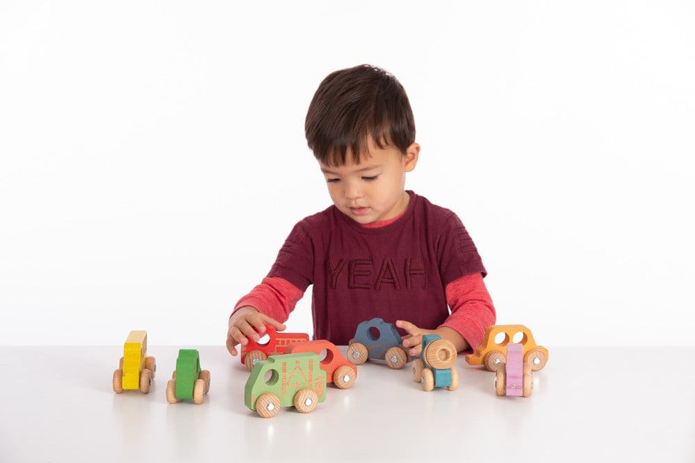 Tickit wooden cars rainbow, 12 pieces