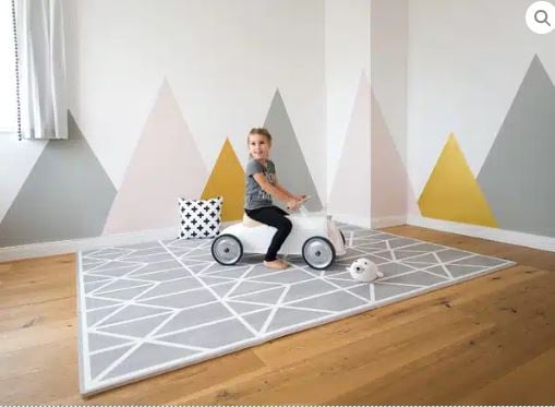 Puzzel speelmat Nordic, 6 tegels, Grijs pebble