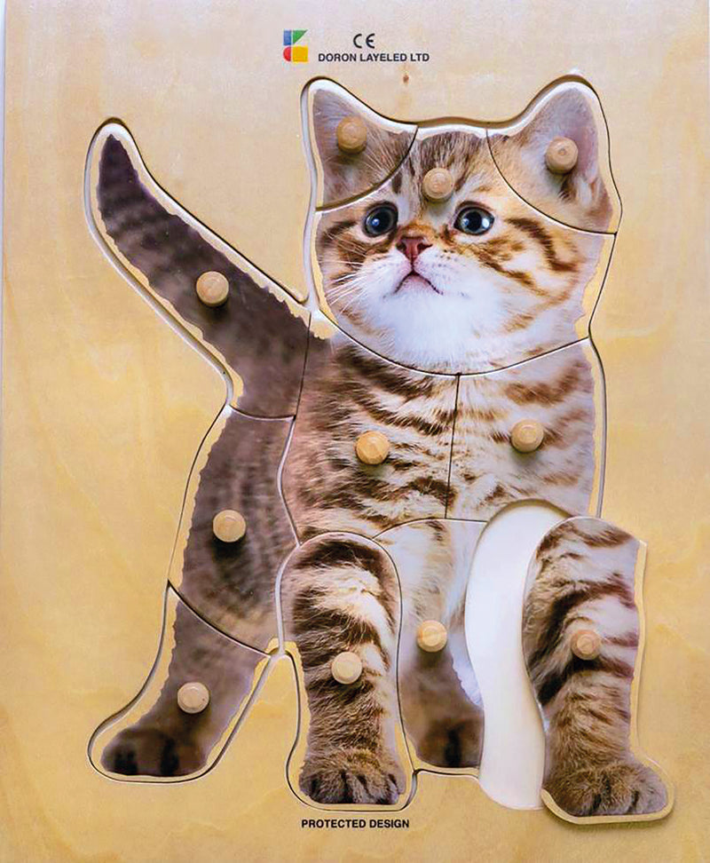 Houten puzzel, realistische dieren, 23 soorten