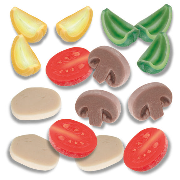 Sensorische speelstenen, Pizza toppings