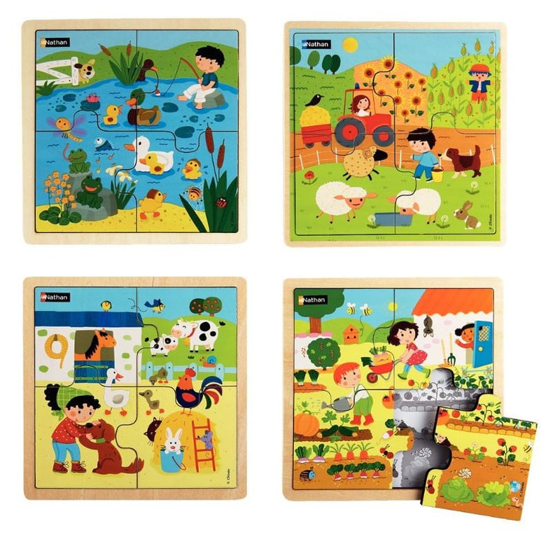 Puzzel Het platteland, 4-delig, 4 stuks