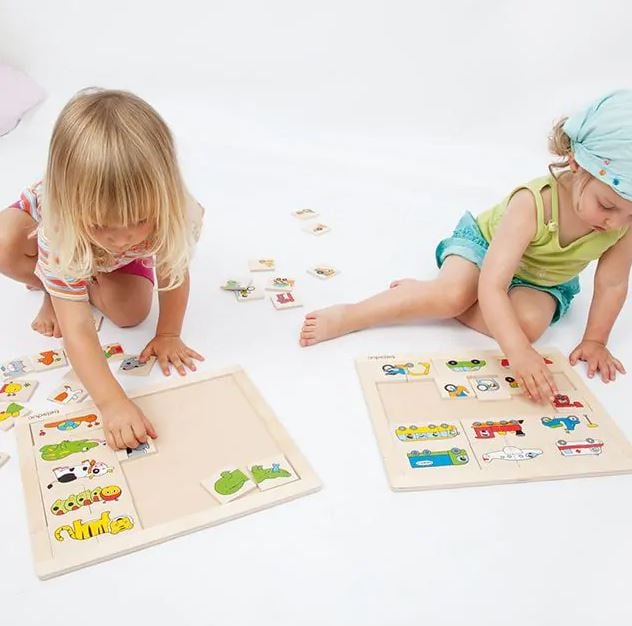 Houten combipuzzel dieren, 30-delig
