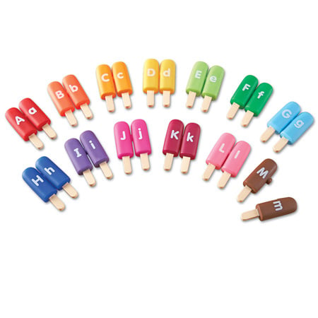 Letter ice lollies coloured