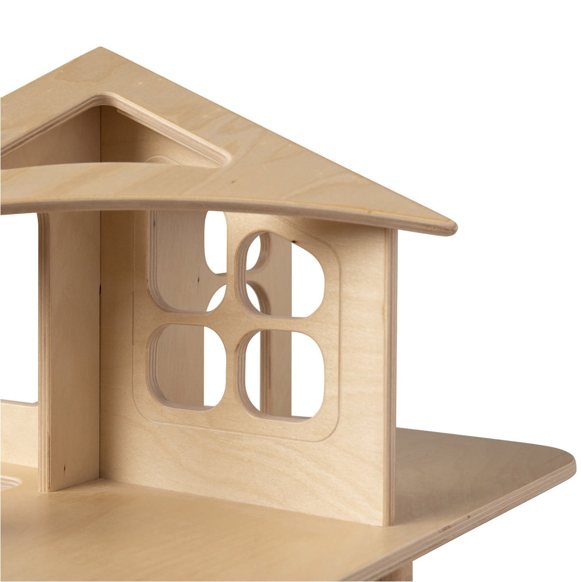 Wooden dollhouse unpainted