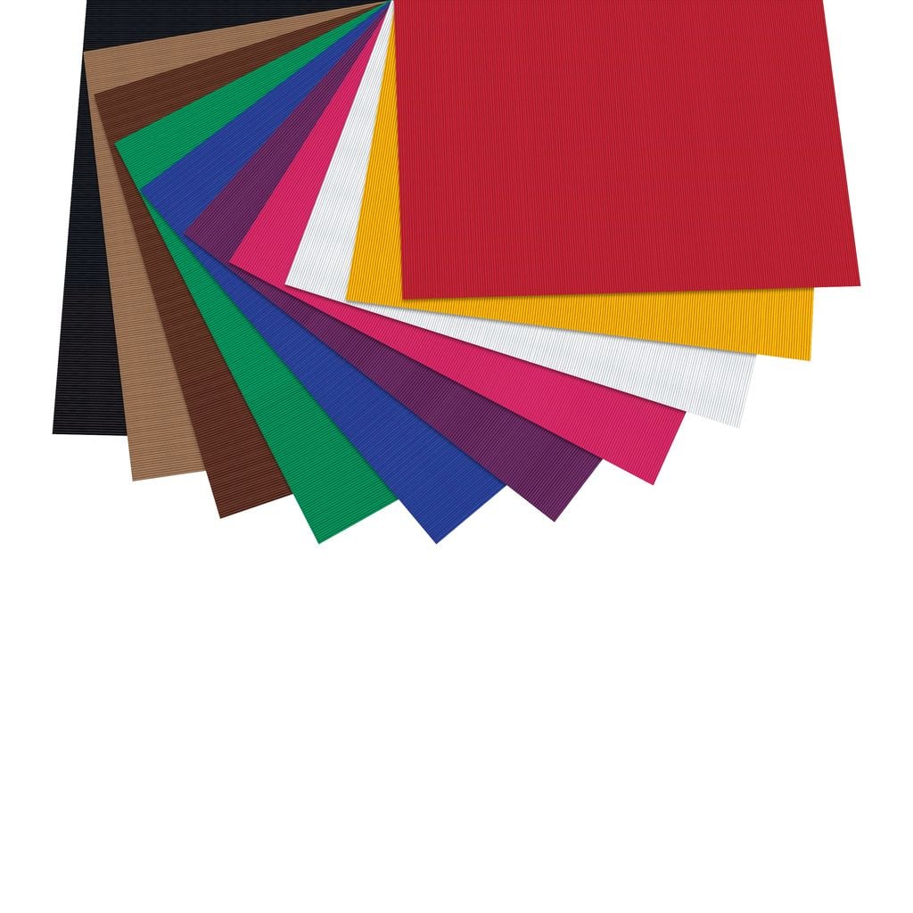 Corrugated cardboard, 50 x 70 cm, 10 colours ass.