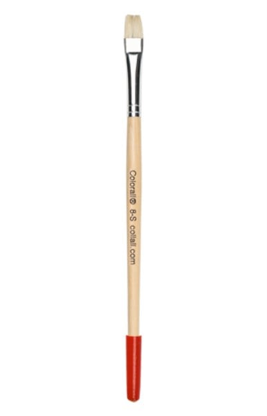 Brushes flat no. 8 handle 20 cm, 12 pieces