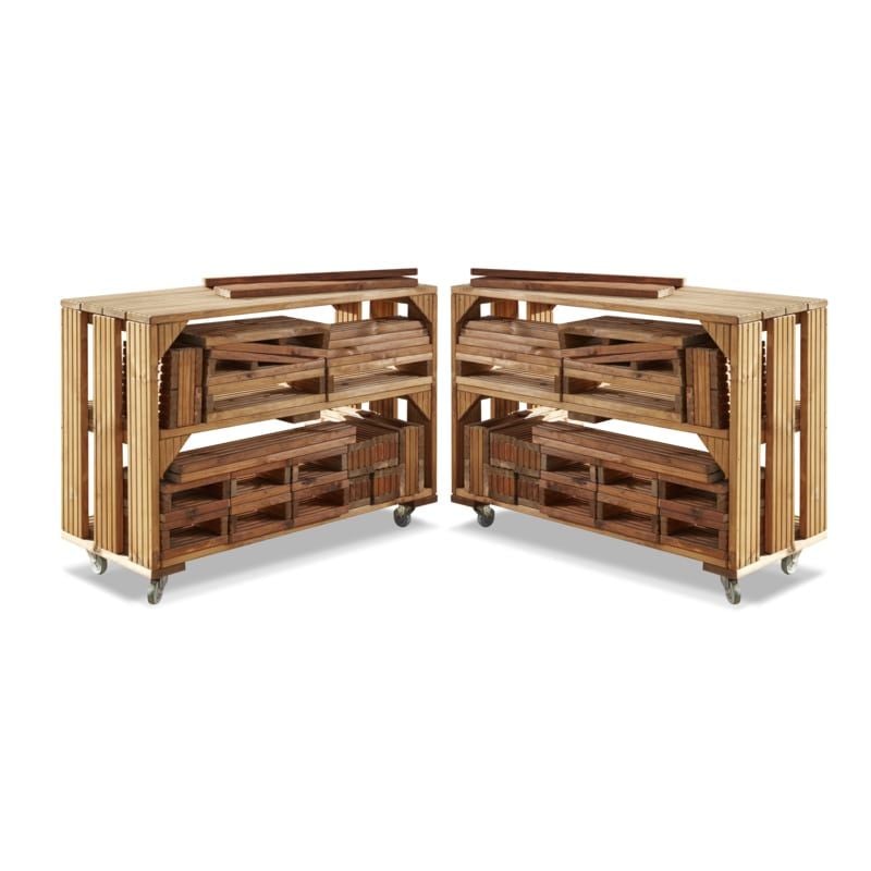 Large construction building blocks set, incl. 2 trolleys