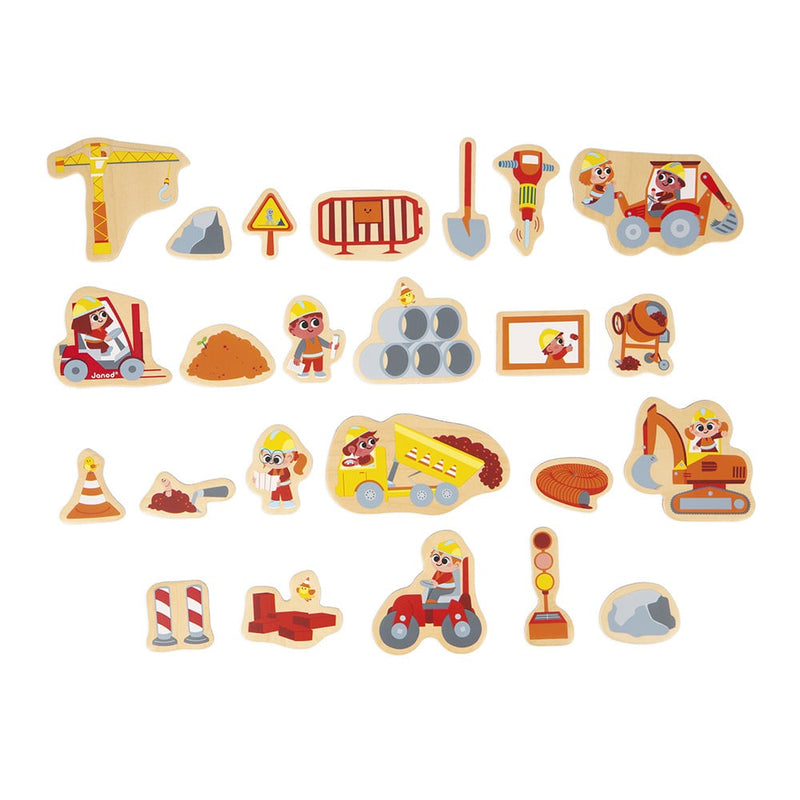 Magneetset De Bouwplaats, 24 stuks