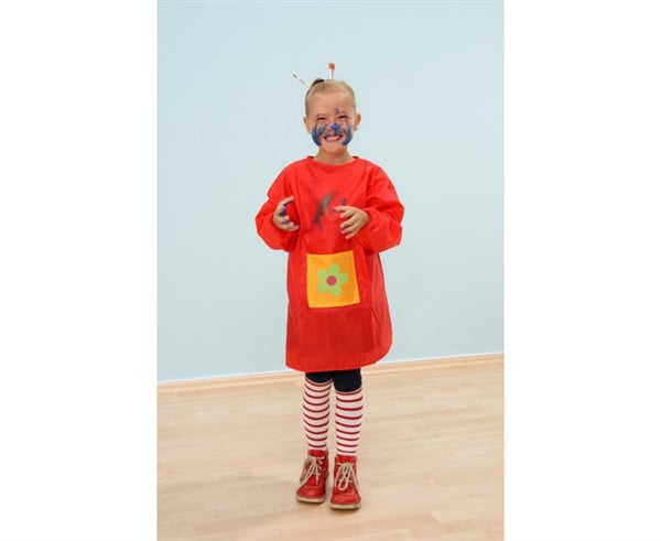 Painters apron red, age 4-6