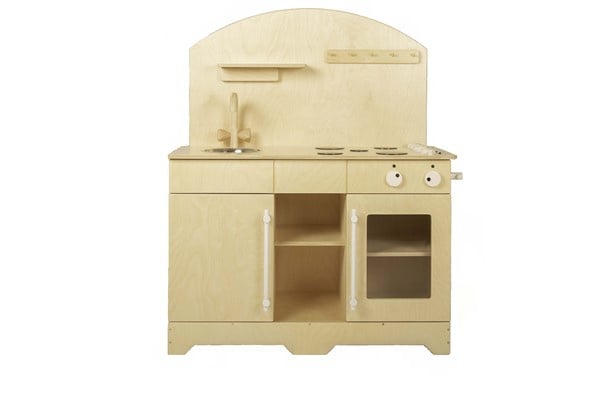 Kitchen unit for preschoolers, white handles