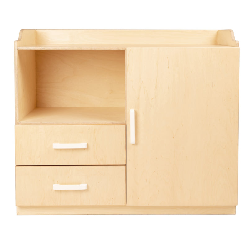 Dresser for the doll corner, white handles