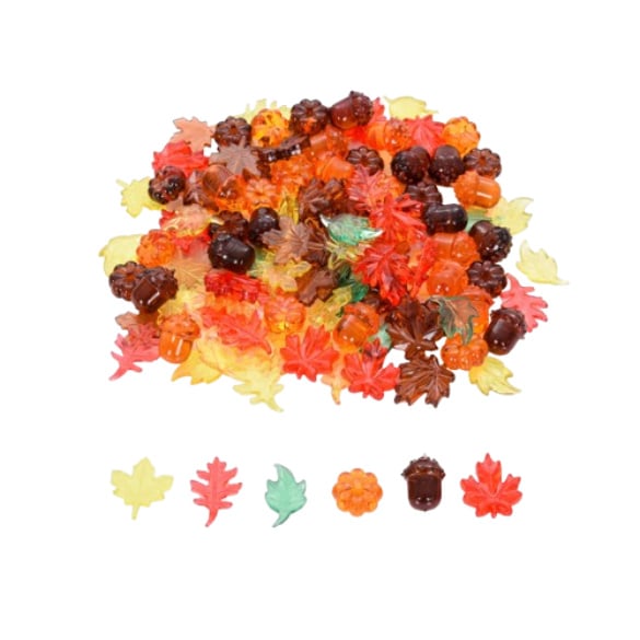 Tickit Translucent Coloured Leaves and Seeds, 120 pieces