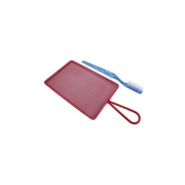 Metal splash frame with brush