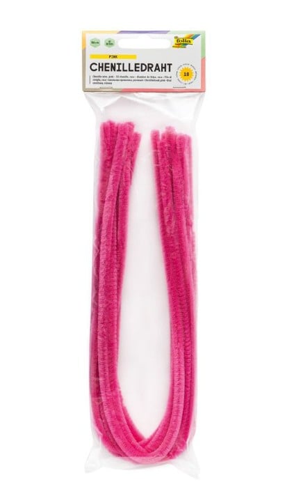 Chenille wire 8 mm pink