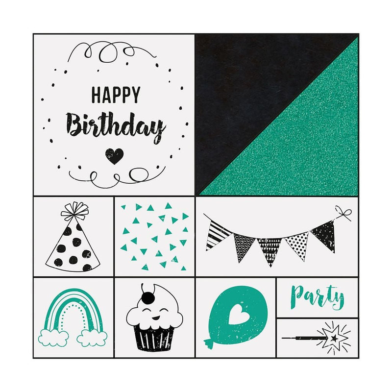 Wooden stamp set, birthday