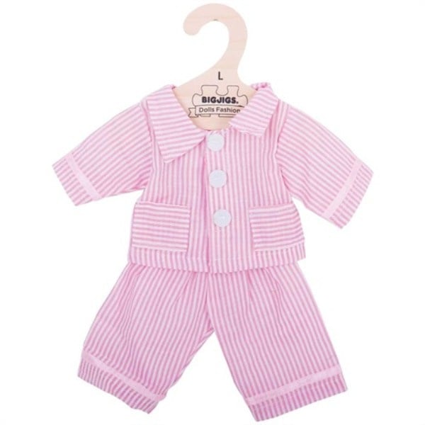 Pyjama roze gestreept 35 cm, poppenkleding