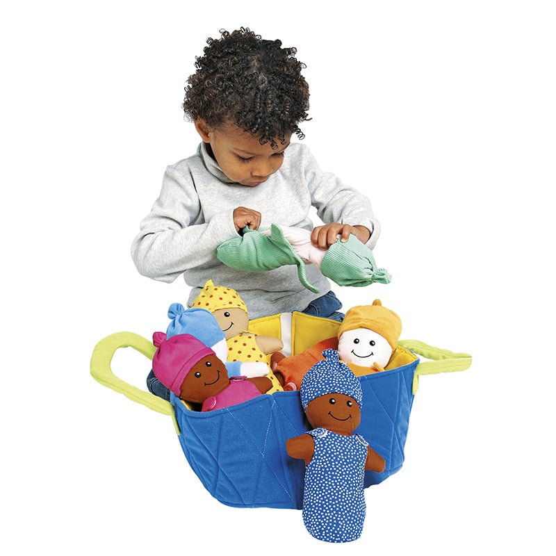 Sensorische tastpoppetjes, 9-delig in mand