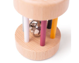 Wooden rolling rattle