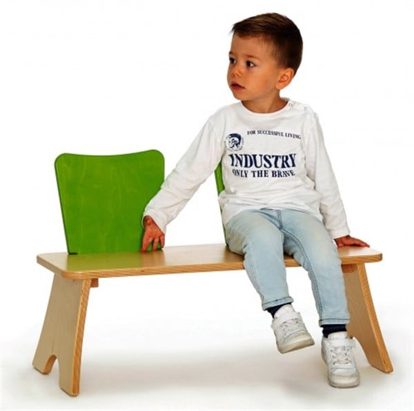 Two-seater bench with backrest