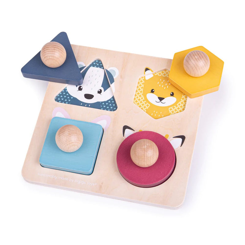 Houten puzzel dieren & vormen