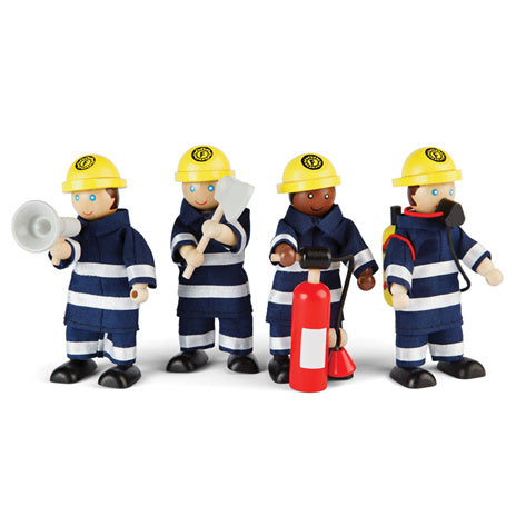 Houten brandweermannen