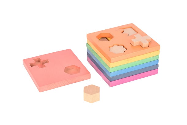 Tickit houten vormenstapelaar - regenboog