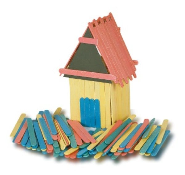 Knutselhoutjes gekleurd, 1000 stuks