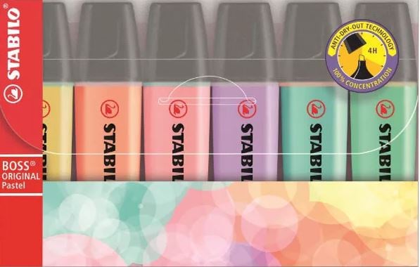 Tekstmarkers Stabilo - Pastel - 6 stuks
