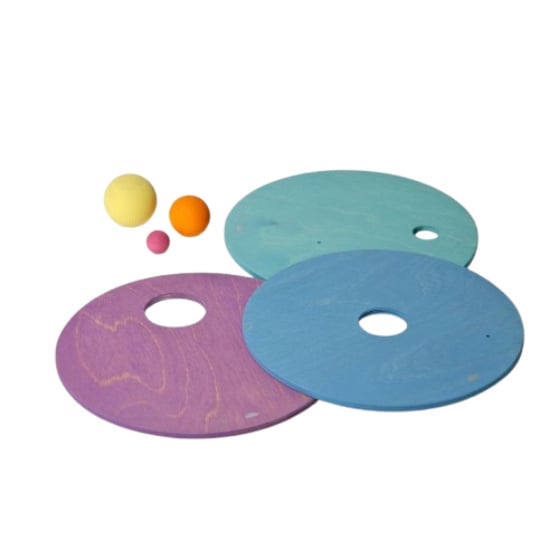 Grimms x Stapelstein Rollende schijven, pastel kleuren