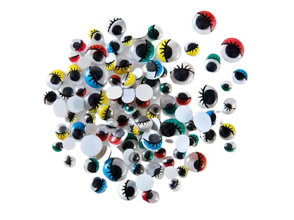 Wiggle eyes coloured, 100 pieces