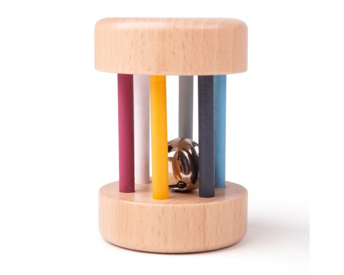 Wooden rolling rattle