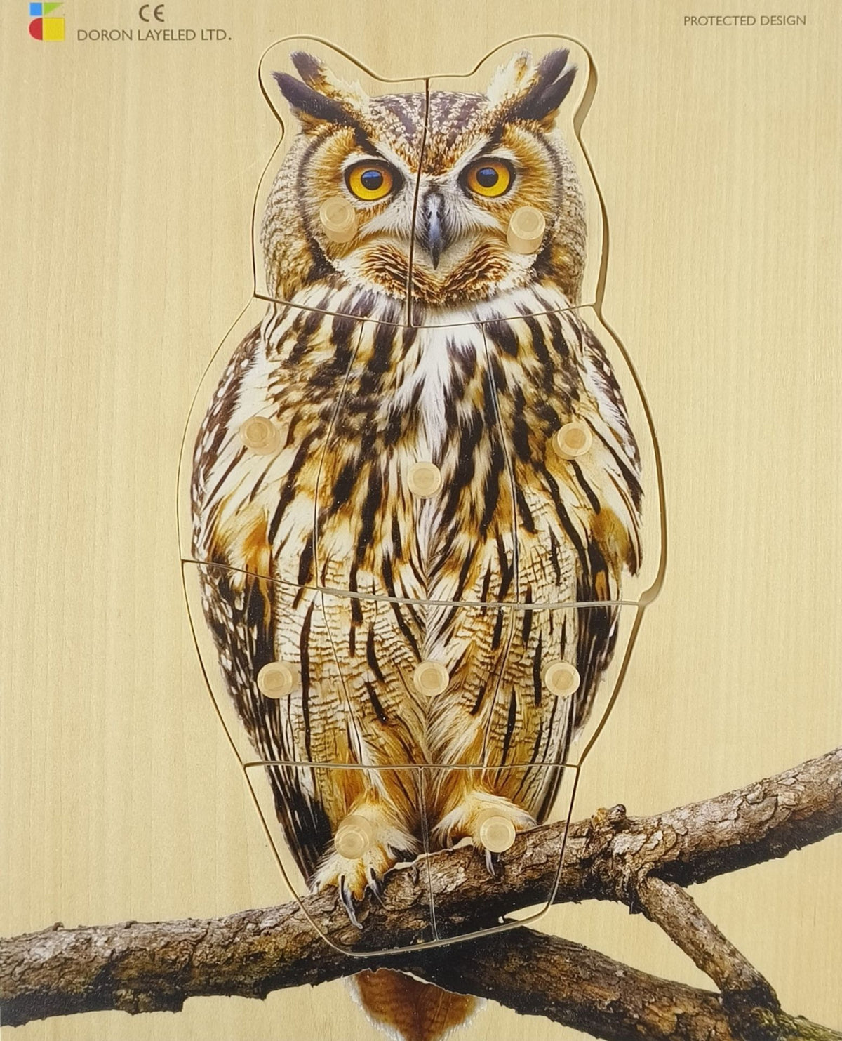 Houten puzzel, realistische uil