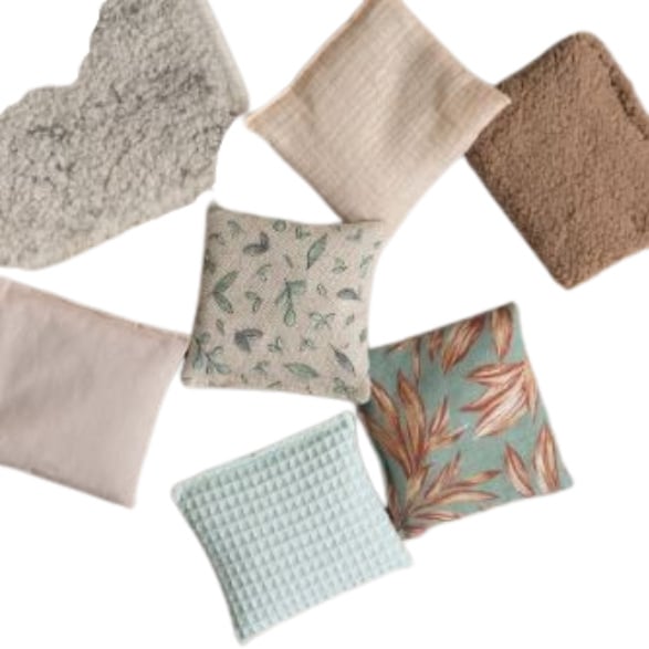 Sensorische pittenzakjes - Dusty green, 6 stuks