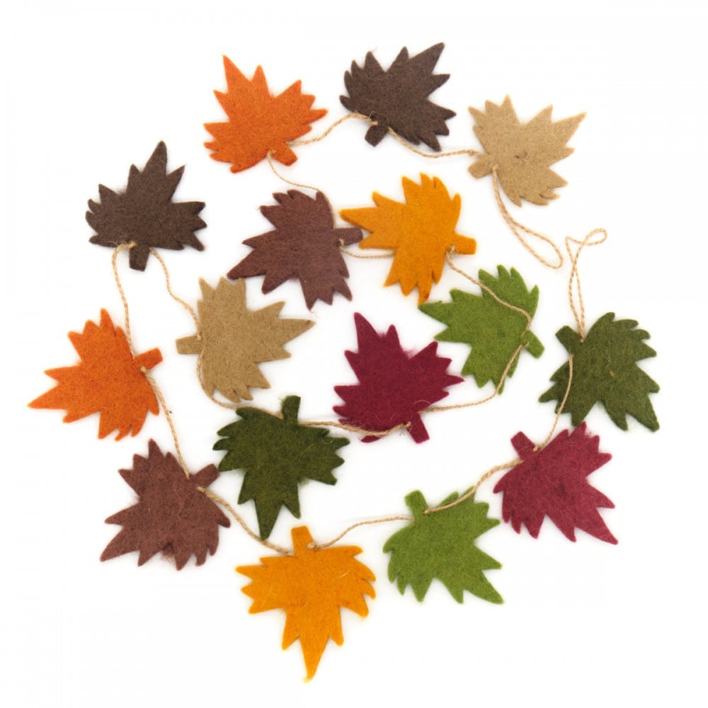Felt Garland Maple Leaf Fairtrade