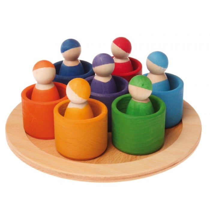 Grimms regenboogpopjes in bakjes