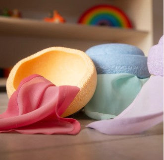 Playcycle play cloths pastel, 6-piece set, 30 cm