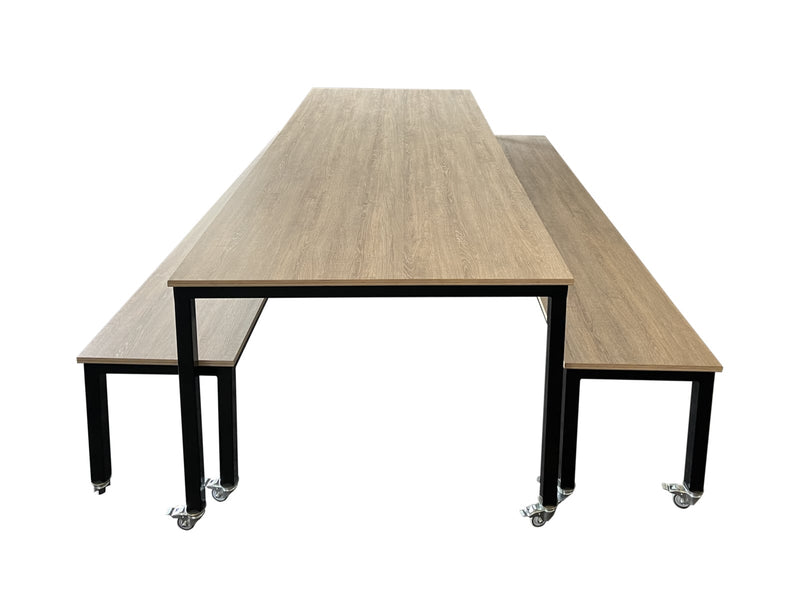 # Verrijdbare BSO-tafel met twee banken