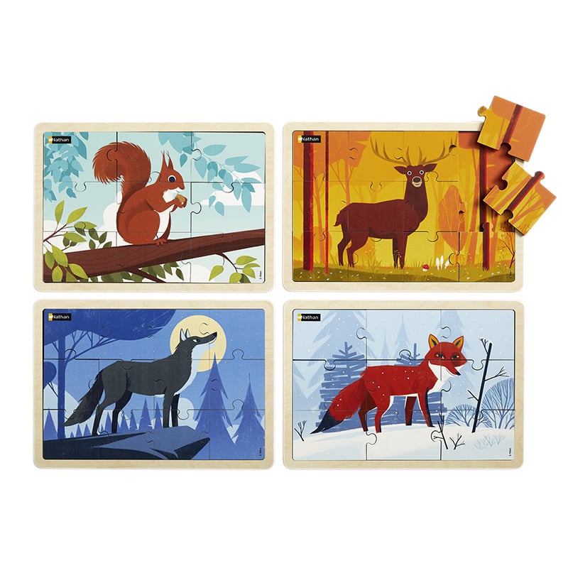 Puzzle forest animals, set of 4