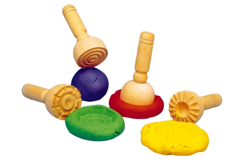 Wooden clay stamps, set of 4