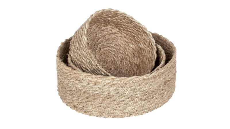 Set van 3 jute manden naturel, Fairtrade