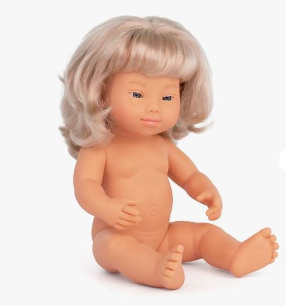 Doll, girl, Down syndrome, 38 cm