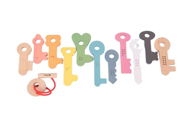 Tickit Wooden Rainbow Counting Keys, 10 Pieces