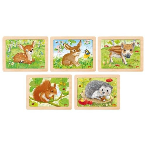 Puzzel Bosdieren, set van 5