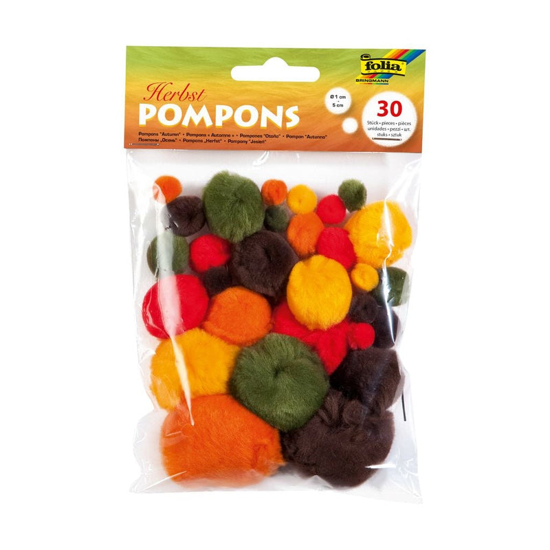 Pom-poms, in autumn colors
