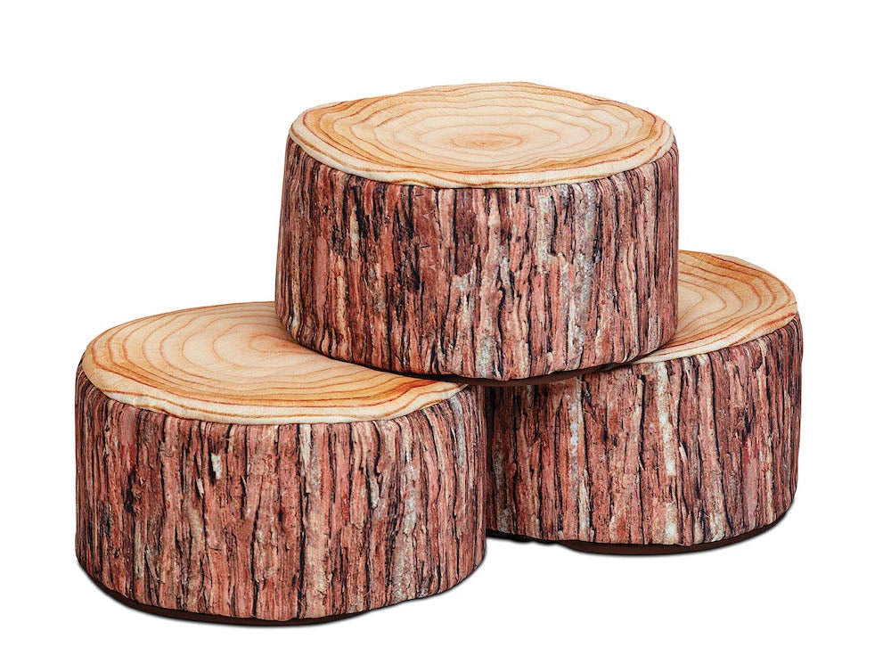 Set van 3 boomstam poefjes Small