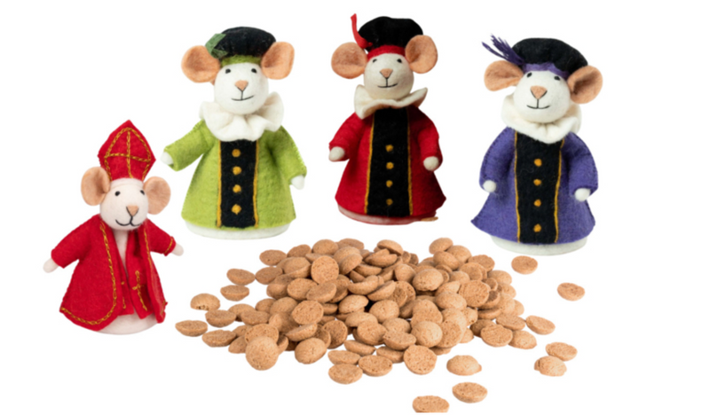 # Felt Sintermouse with 3 Pietermice Fairtrade