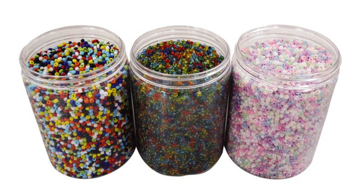 Beads, rocaille mix, 0.2 cm, 500 grams, pastel colours